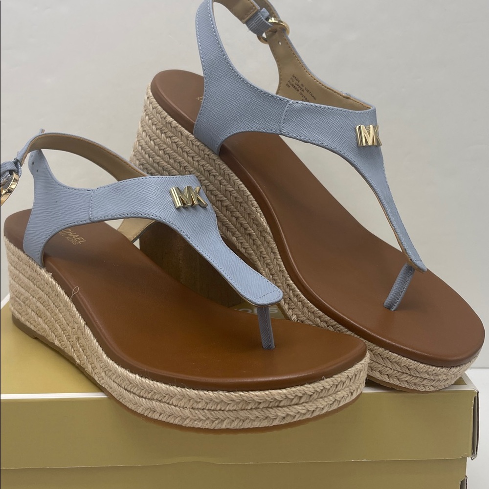 Michael Kors LANEY THONG FAUX LEATHER Pale Blue
40TOLAMS2L Heeled Sandals Wedge - Picture 4 of 16